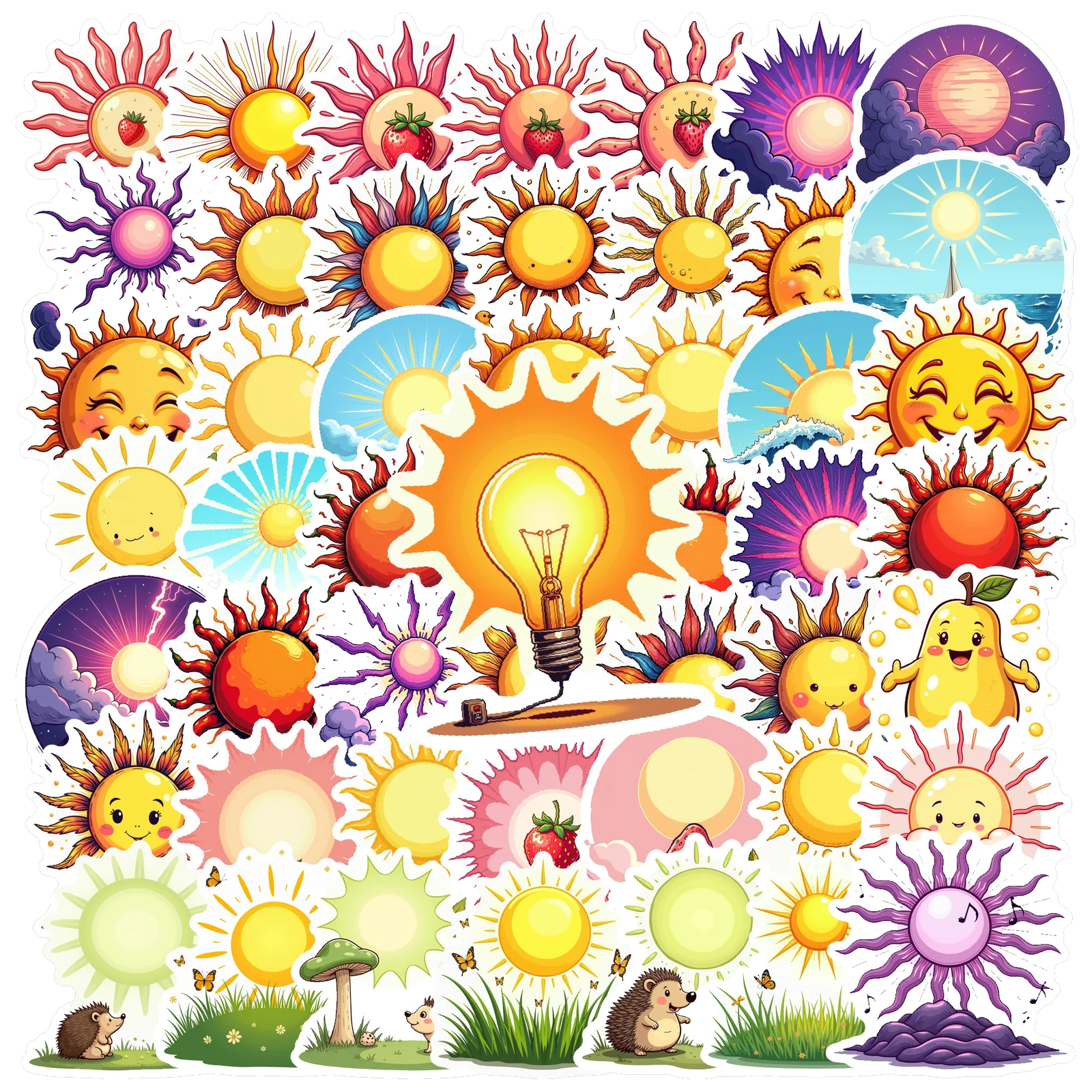 50pcs/set Funny Sun Stickers Cartoon Cute Decals Toy Stationery Guitar Phone Bicycle Laptop Luggage Car Graffiti Kids Sticker
50pcs/set Funny Sun Stickers Cartoon Cute Decals Toy Stationery Guitar Phone Bicycle Laptop Luggage Car Graffiti Kids Sticker
