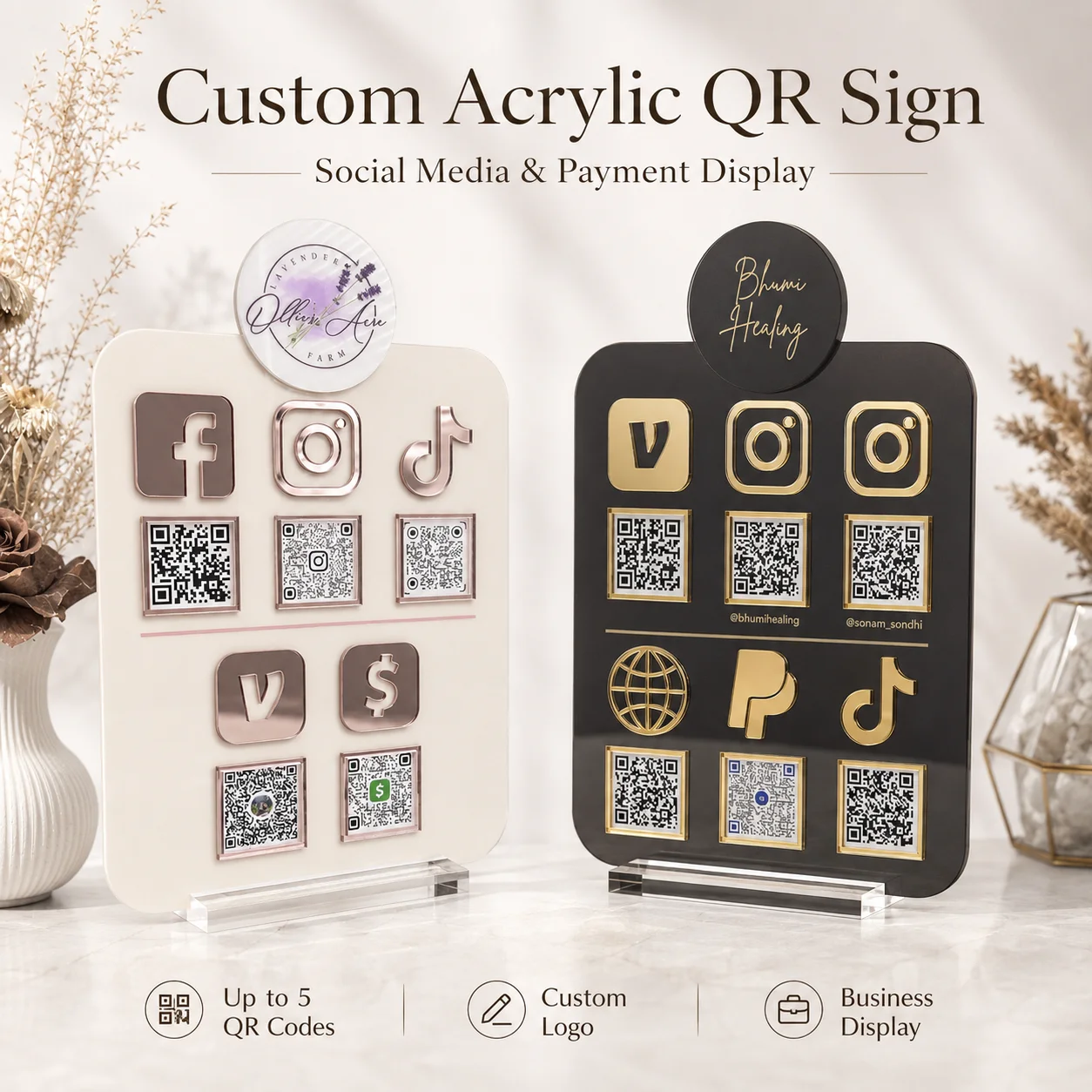 Personalized QR Code Acrylic Plaque Custom Logo Text Photo UV Print Display Stand For Retail Shop Payment Social Media Sign
Personalized QR Code Acrylic Plaque Custom Logo Text Photo UV Print Display Stand For Retail Shop Payment Social Media Sign