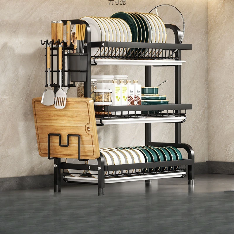 Kitchen Dish Drying Rack Countertop Organizer with Utensil Holder Cutting Board & Spice Rack
Kitchen Dish Drying Rack Countertop Organizer with Utensil Holder Cutting Board & Spice Rack