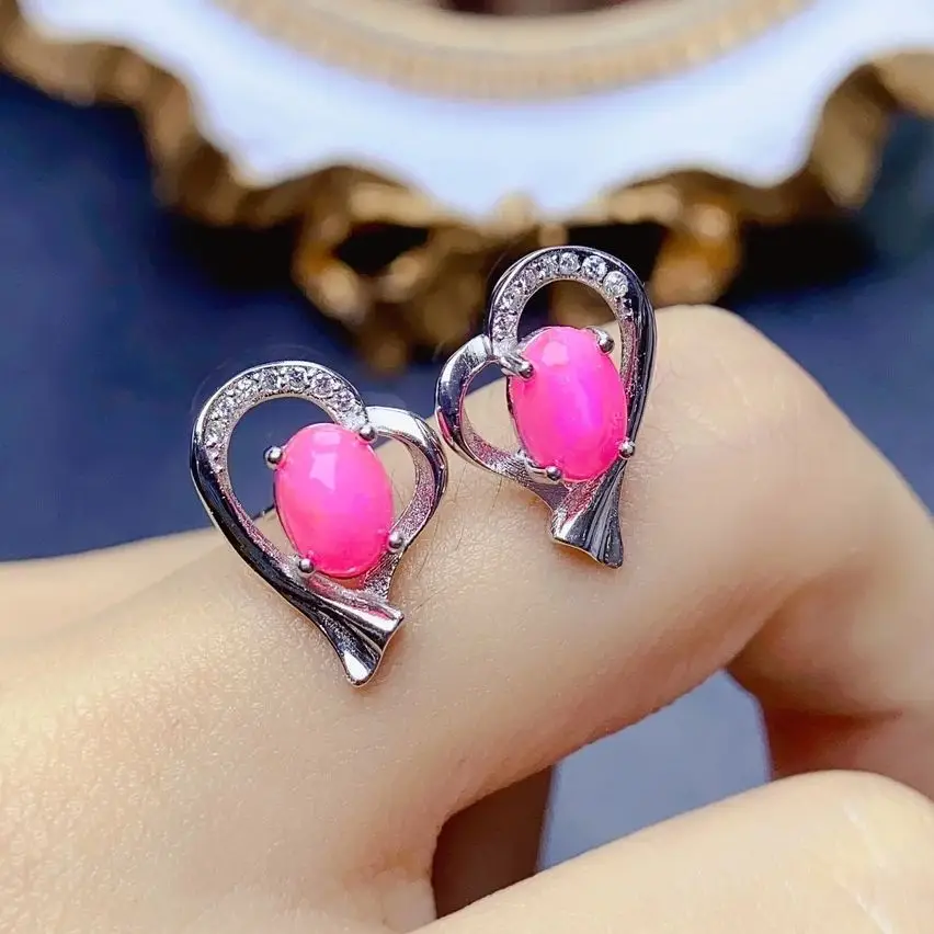 High Qaulity 925 Sterling Silver Natural Pink Opal Earrings 925 Silver Heart Earrings Engagement Wedding Gift
High Qaulity 925 Sterling Silver Natural Pink Opal Earrings 925 Silver Heart Earrings Engagement Wedding Gift