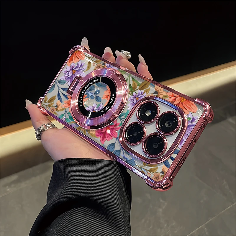 Shockproof Clear Phone Case For Vivo Y400 Pro Y77 Y78 Plus Y73S Y77T Y300 Y200i Luxury Flower Pattern Plating Stand Holder Cover
Shockproof Clear Phone Case For Vivo Y400 Pro Y77 Y78 Plus Y73S Y77T Y300 Y200i Luxury Flower Pattern Plating Stand Holder Cover