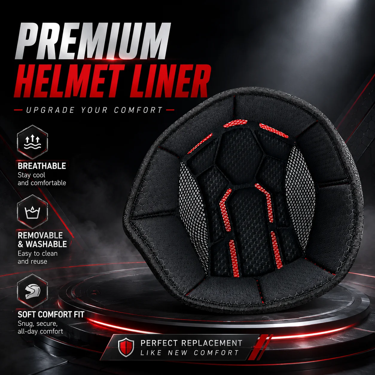 Motorcycle Helmet Liner Replacement Pad Breathable Washable Inner Cushion for Full Face Motocross ATV Helmet
Motorcycle Helmet Liner Replacement Pad Breathable Washable Inner Cushion for Full Face Motocross ATV Helmet