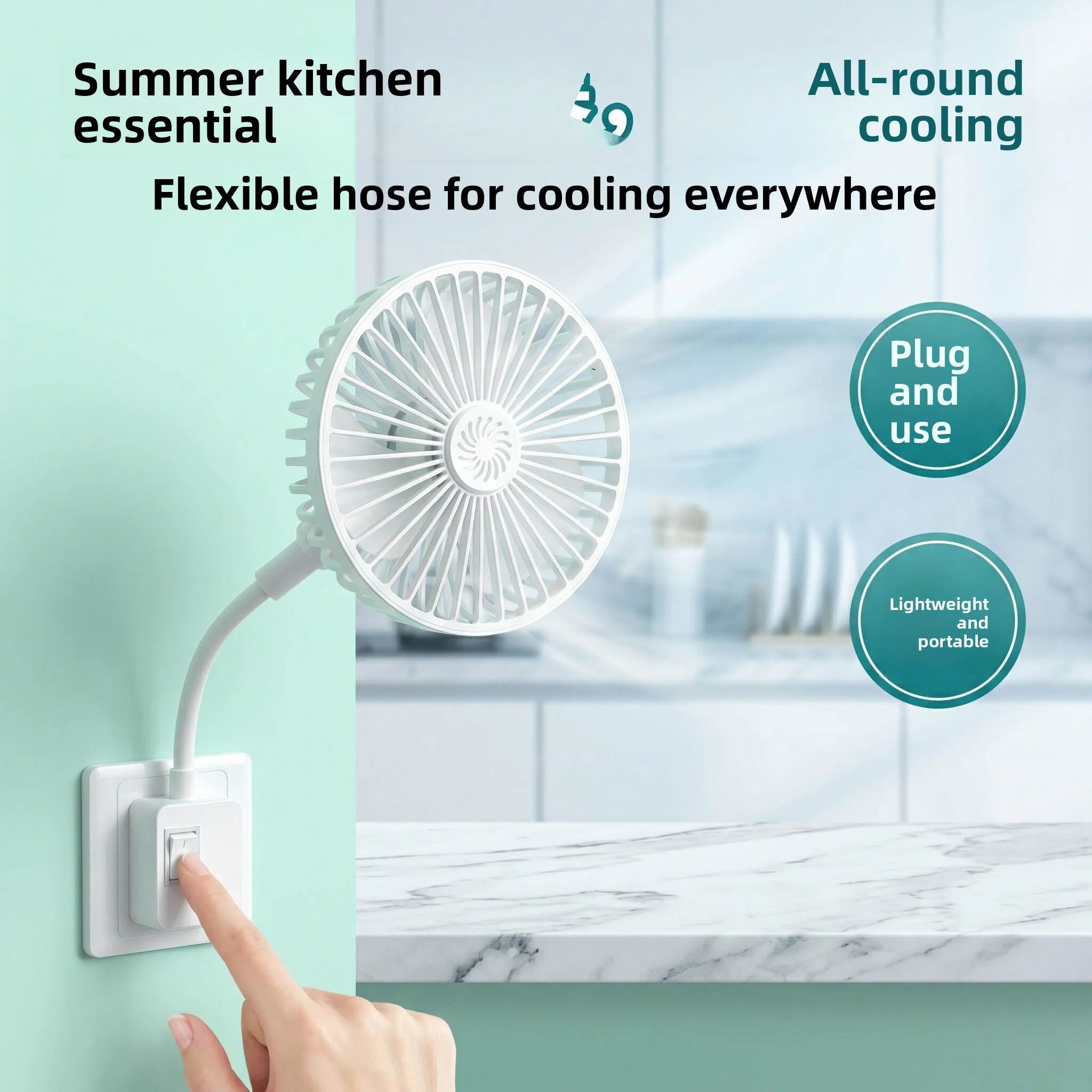 Portable Kitchen Wall-Mounted Fan Small Size Socket Type Quiet Design Ideal for Dormitory Use Home Wall Hanging Corner
Portable Kitchen Wall-Mounted Fan Small Size Socket Type Quiet Design Ideal for Dormitory Use Home Wall Hanging Corner
