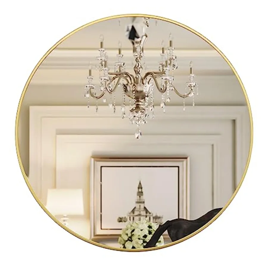 Round Mirror, 24 inch Round Bathroom Mirror, Circle Mirror for Bathroom, Wall Decor for Living Room, Entry Way, Bedroom, Metal
Round Mirror, 24 inch Round Bathroom Mirror, Circle Mirror for Bathroom, Wall Decor for Living Room, Entry Way, Bedroom, Metal