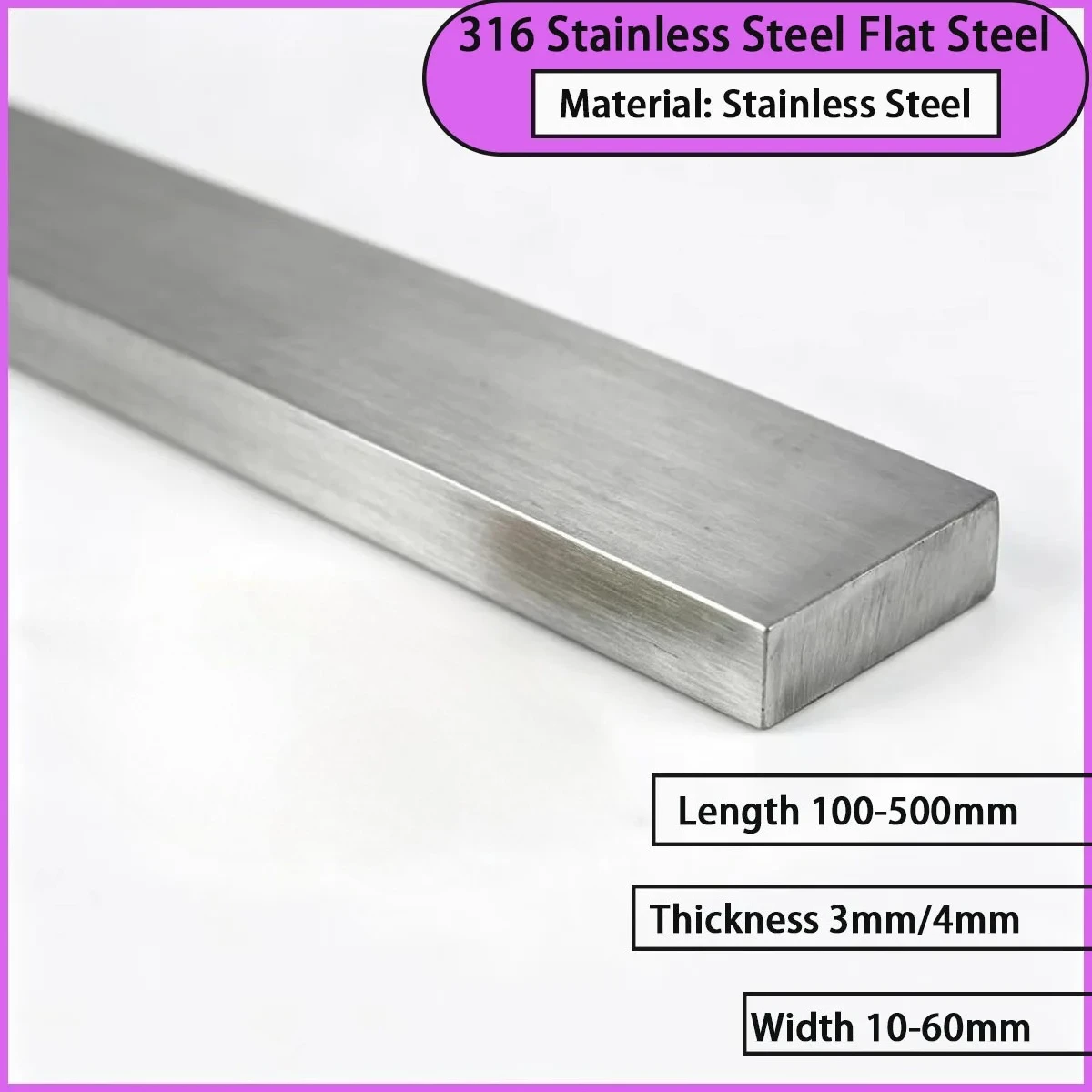 316 stainless steel flat steel with a width of 10-60mm is used in chemical, marine equipment, municipal engineering, etc
316 stainless steel flat steel with a width of 10-60mm is used in chemical, marine equipment, municipal engineering, etc