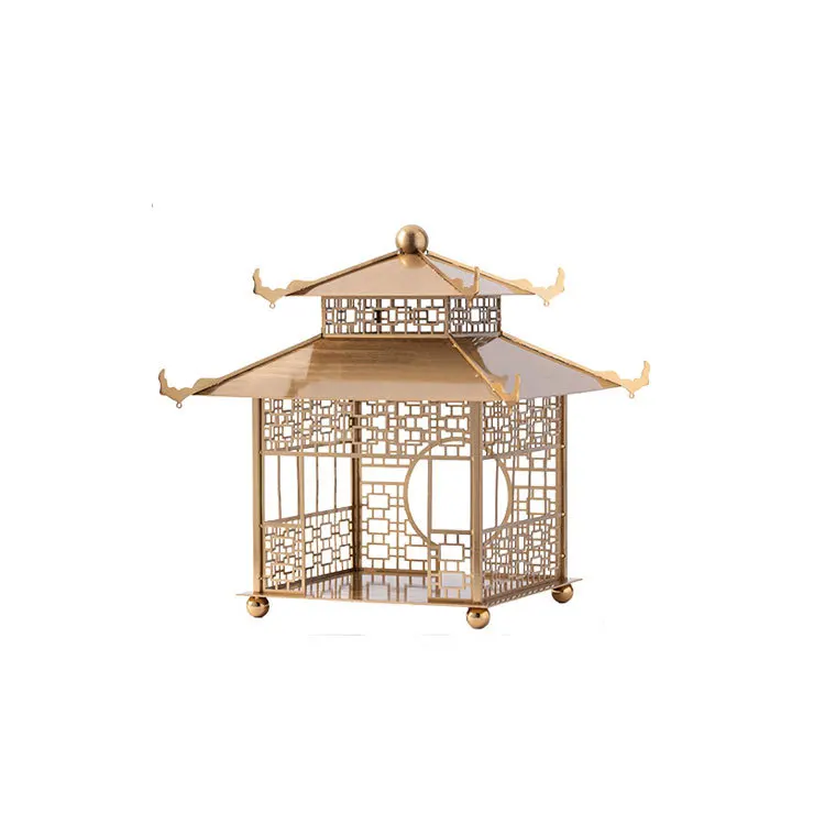 New Chinese style, hollow metal, palace pagoda ornament, sales office, hotel living room, display cabinet
New Chinese style, hollow metal, palace pagoda ornament, sales office, hotel living room, display cabinet