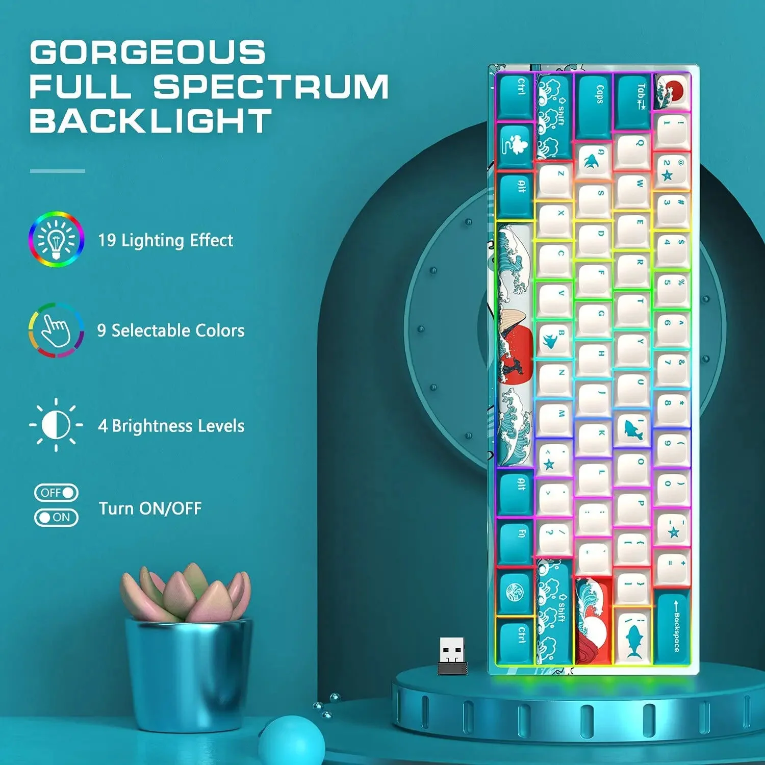 Механическая клавиатура 2.4G беспроводная с зарядкой Type-C, RGB-подсветка, тема «Коралловое море», два режима, ультракомпактный дизайн
Механическая клавиатура 2.4G беспроводная с зарядкой Type-C, RGB-подсветка, тема «Коралловое море», два режима, ультракомпактный дизайн