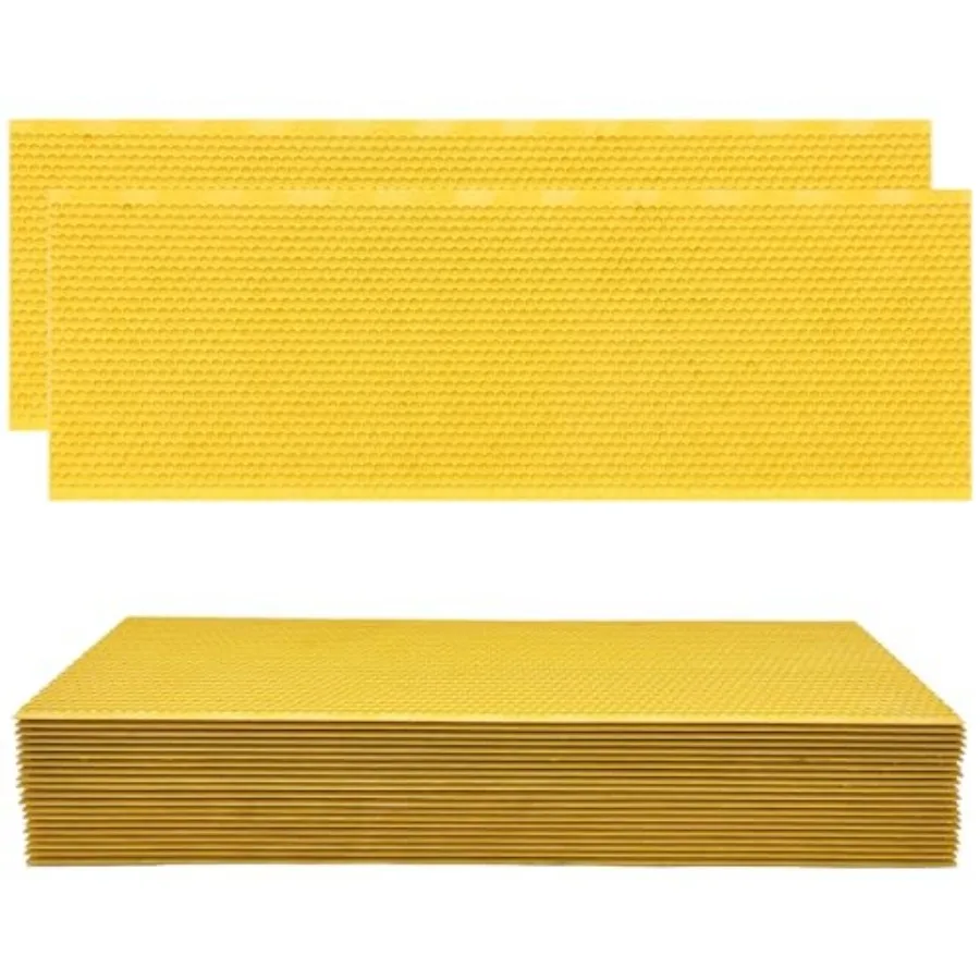 Natural Beeswax Coated Bee Frame Medium Foundation Sheets, Food-Grade Plastic Bee Hive Foundation for Medium Super Frames
Natural Beeswax Coated Bee Frame Medium Foundation Sheets, Food-Grade Plastic Bee Hive Foundation for Medium Super Frames