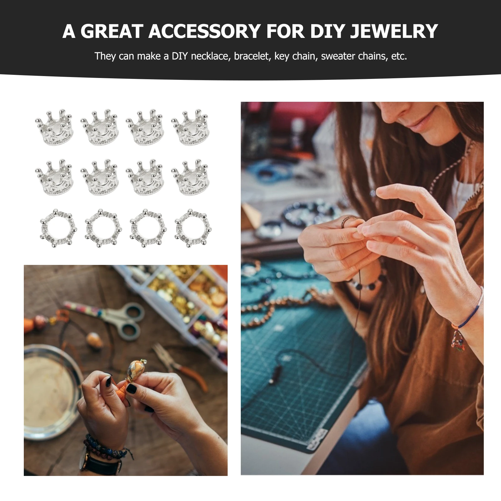 50 pcs Mini Crown Shape Pendant Jewelry Accessories Alloy DIY Charms For Necklace Bracelet Decoration
50 pcs Mini Crown Shape Pendant Jewelry Accessories Alloy DIY Charms For Necklace Bracelet Decoration