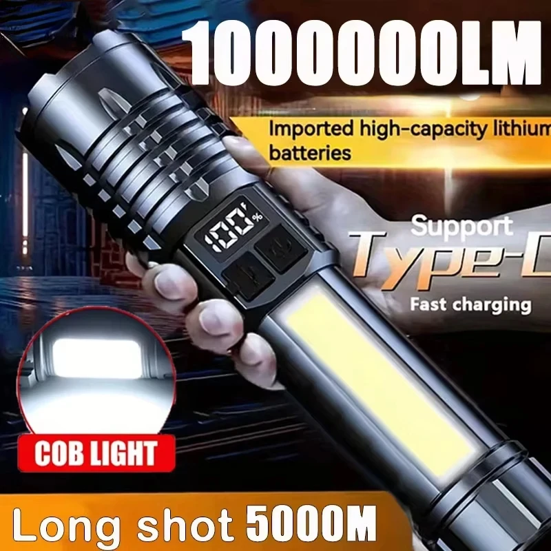High Power LED Flashlight Rechargeable Flashlight With Side Light Super Bright Long Shot For Outdoor Camping And Hiking
High Power LED Flashlight Rechargeable Flashlight With Side Light Super Bright Long Shot For Outdoor Camping And Hiking