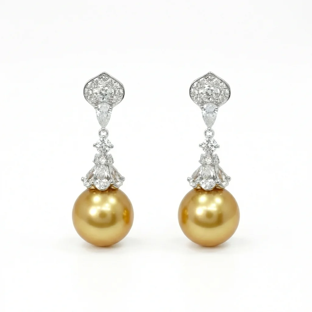 Luxury 12mm Golden South Sea Pearl Drop Earrings Elegant 925 Sterling Silver Fine Jewelry for Women's Wedding Banquet Prom Gifts
Luxury 12mm Golden South Sea Pearl Drop Earrings Elegant 925 Sterling Silver Fine Jewelry for Women's Wedding Banquet Prom Gifts