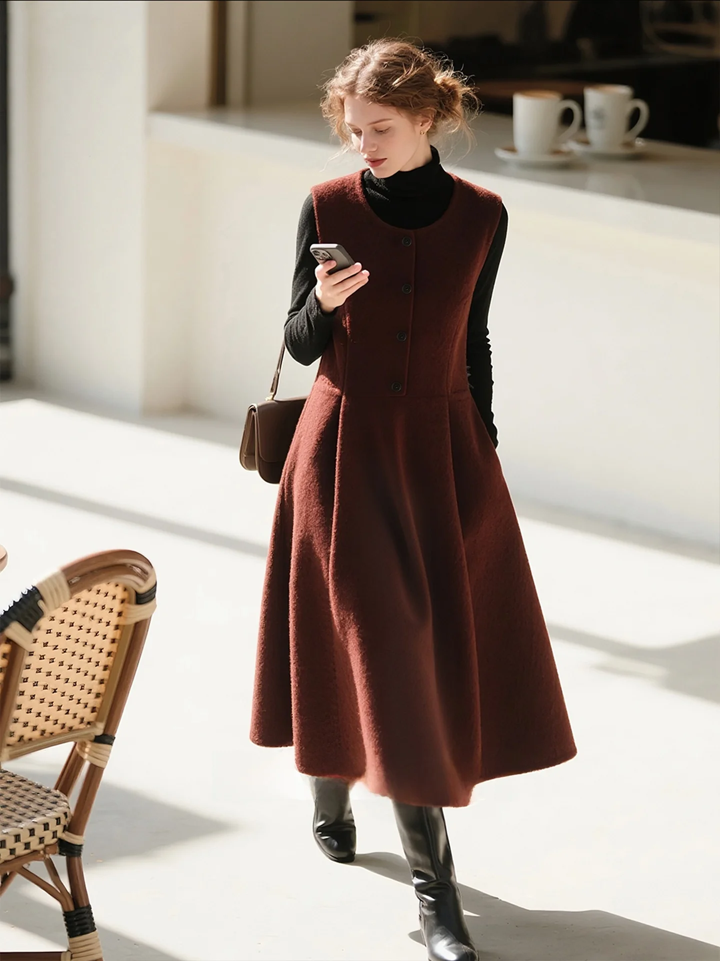 Красная шерстяная юбка-миди с круглым вырезом для женщин, осенне-зимняя новинка, облегающая, для многослойных образов
Красная шерстяная юбка-миди с круглым вырезом для женщин, осенне-зимняя новинка, облегающая, для многослойных образов