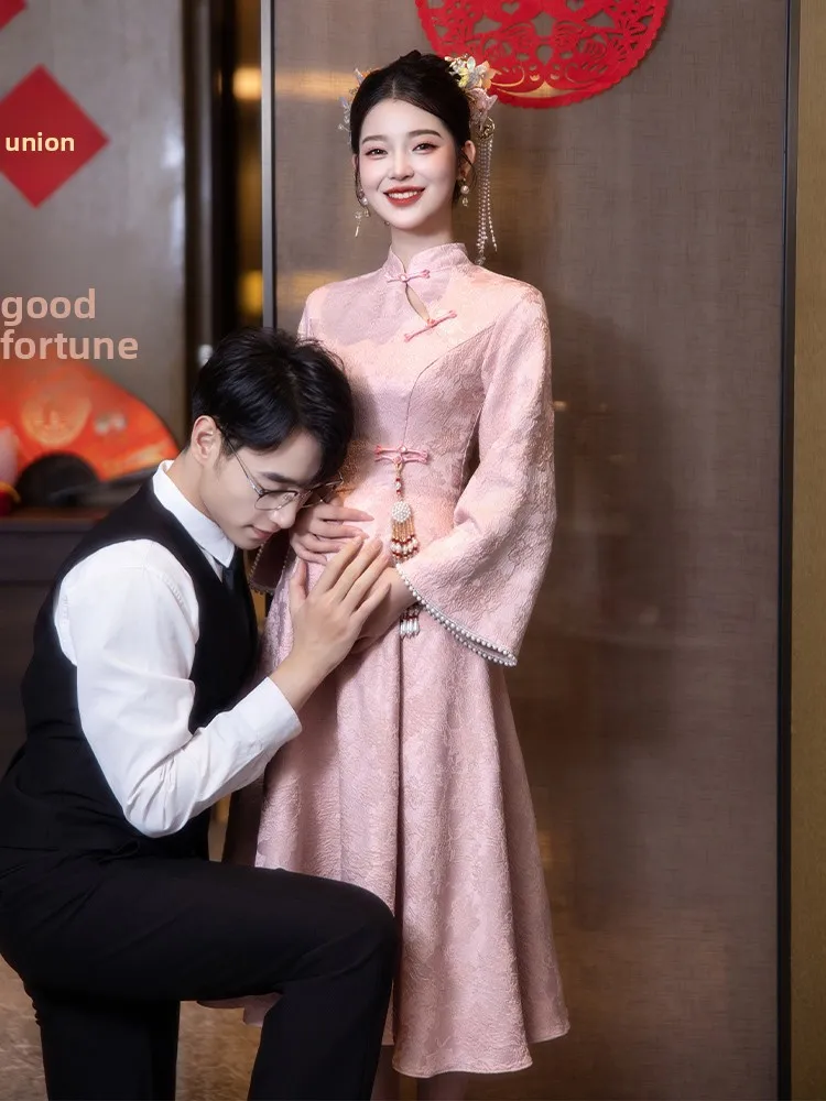 Pink Materni Wedding Dr High Waist A-Line Skirt Long Sve Mid-Length Pure Color Bridesmaid Dr for plus Size
Pink Materni Wedding Dr High Waist A-Line Skirt Long Sve Mid-Length Pure Color Bridesmaid Dr for plus Size