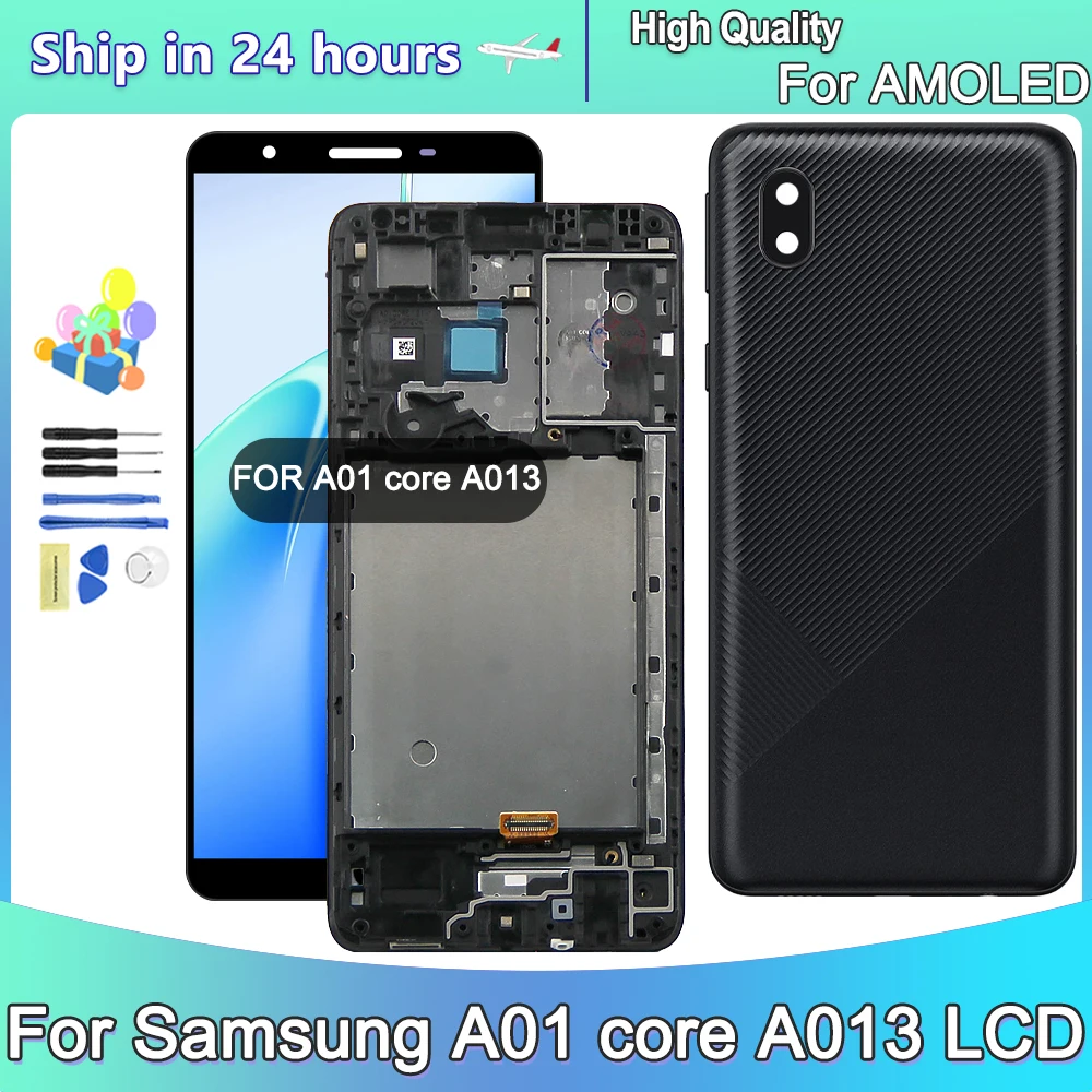 5.3'' Amoled For A01 Core with Frame, for Samsung A01 Core A013 A013F LCD Display Touch Screen Digitizer Assembly Replacement
5.3'' Amoled For A01 Core with Frame, for Samsung A01 Core A013 A013F LCD Display Touch Screen Digitizer Assembly Replacement