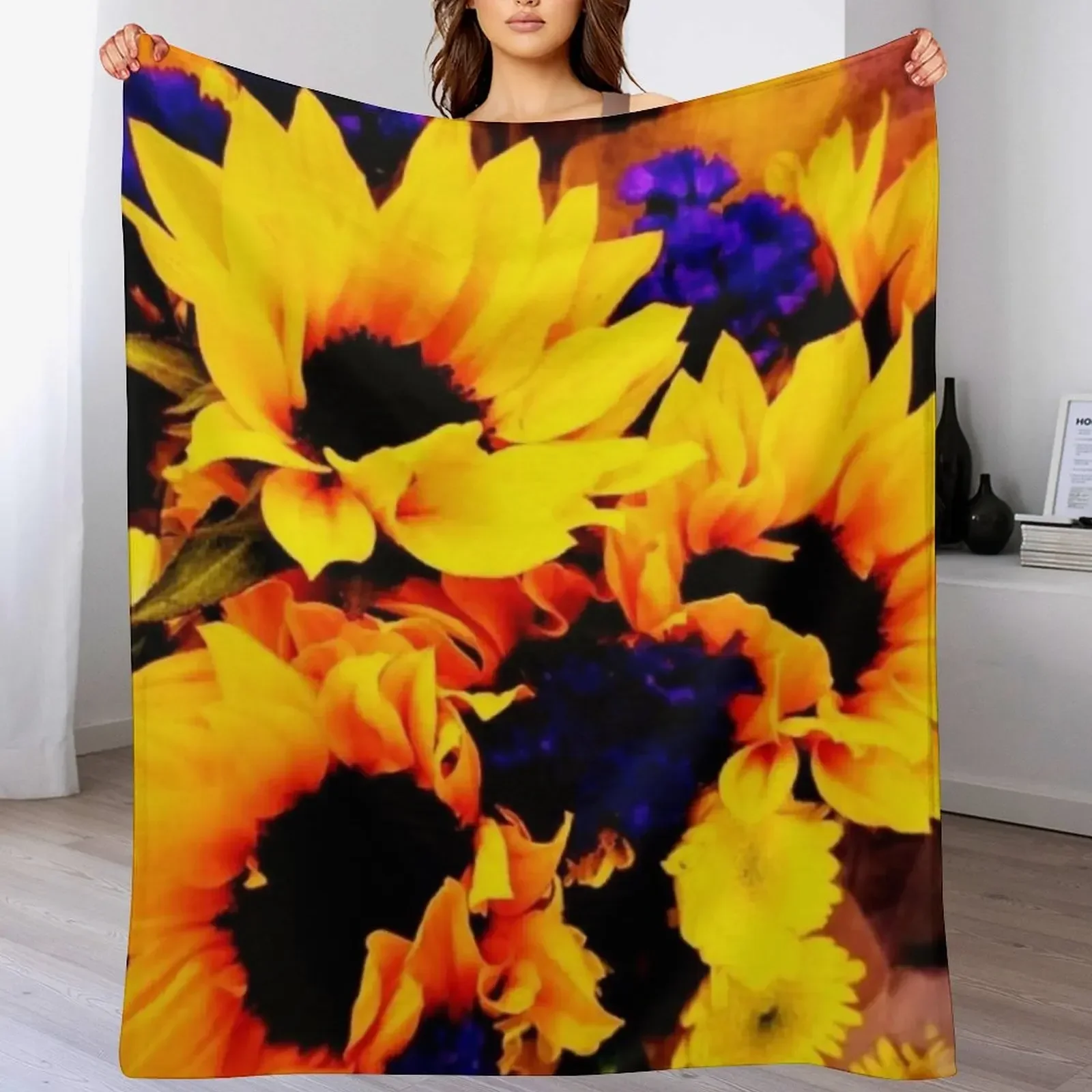 Sunflowers Throw Blanket Thermal Designers Blankets 
Sunflowers Throw Blanket Thermal Designers Blankets