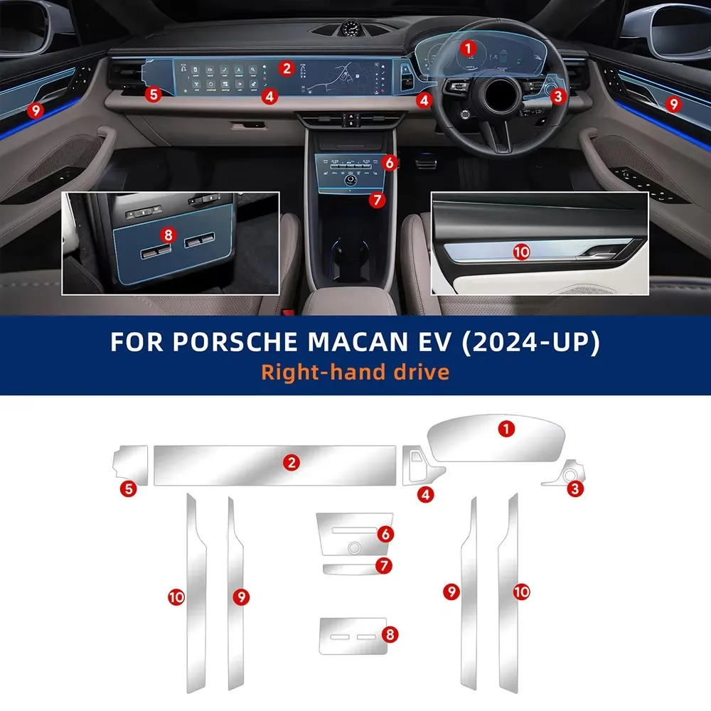 Anti-Scratch Sticker for PORSCHE Macan EV 2024 2025 Gearbox Panel Navigation Screen Automotive Interior TPU Protective Film
Anti-Scratch Sticker for PORSCHE Macan EV 2024 2025 Gearbox Panel Navigation Screen Automotive Interior TPU Protective Film