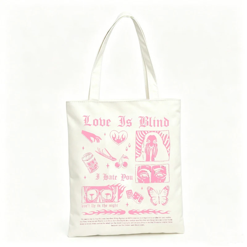 Women's canvas tote bag with typography and graphic print, vintage style for casual daily use
Women's canvas tote bag with typography and graphic print, vintage style for casual daily use