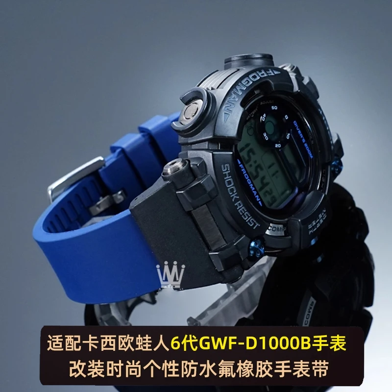 For CasioG-SHOCK Sixth Generation Black and Blue Frogman 3445 GWF-D1000B Modified Fluororubber Sports Watch Accessories
For CasioG-SHOCK Sixth Generation Black and Blue Frogman 3445 GWF-D1000B Modified Fluororubber Sports Watch Accessories