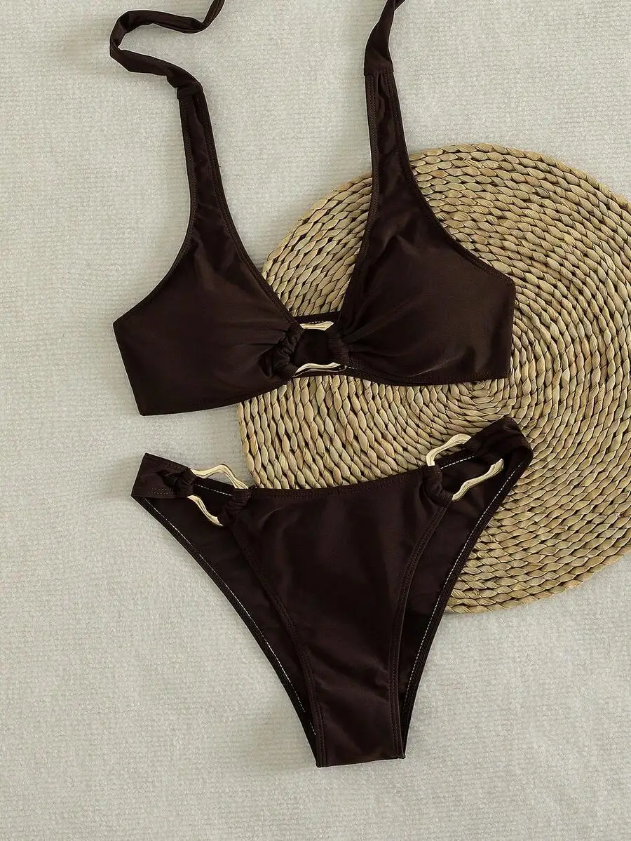 Solid Color Womens 2-Piece Bikini Set For Beach Pool Vacation Holiday
Solid Color Womens 2-Piece Bikini Set For Beach Pool Vacation Holiday