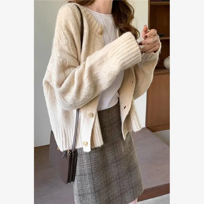 Women's Knitted Open Cardigan Sweater ort Outerwear Loose Versatile Top Retro Autumn Winter Korean Sle Outer Layer
Women's Knitted Open Cardigan Sweater ort Outerwear Loose Versatile Top Retro Autumn Winter Korean Sle Outer Layer
