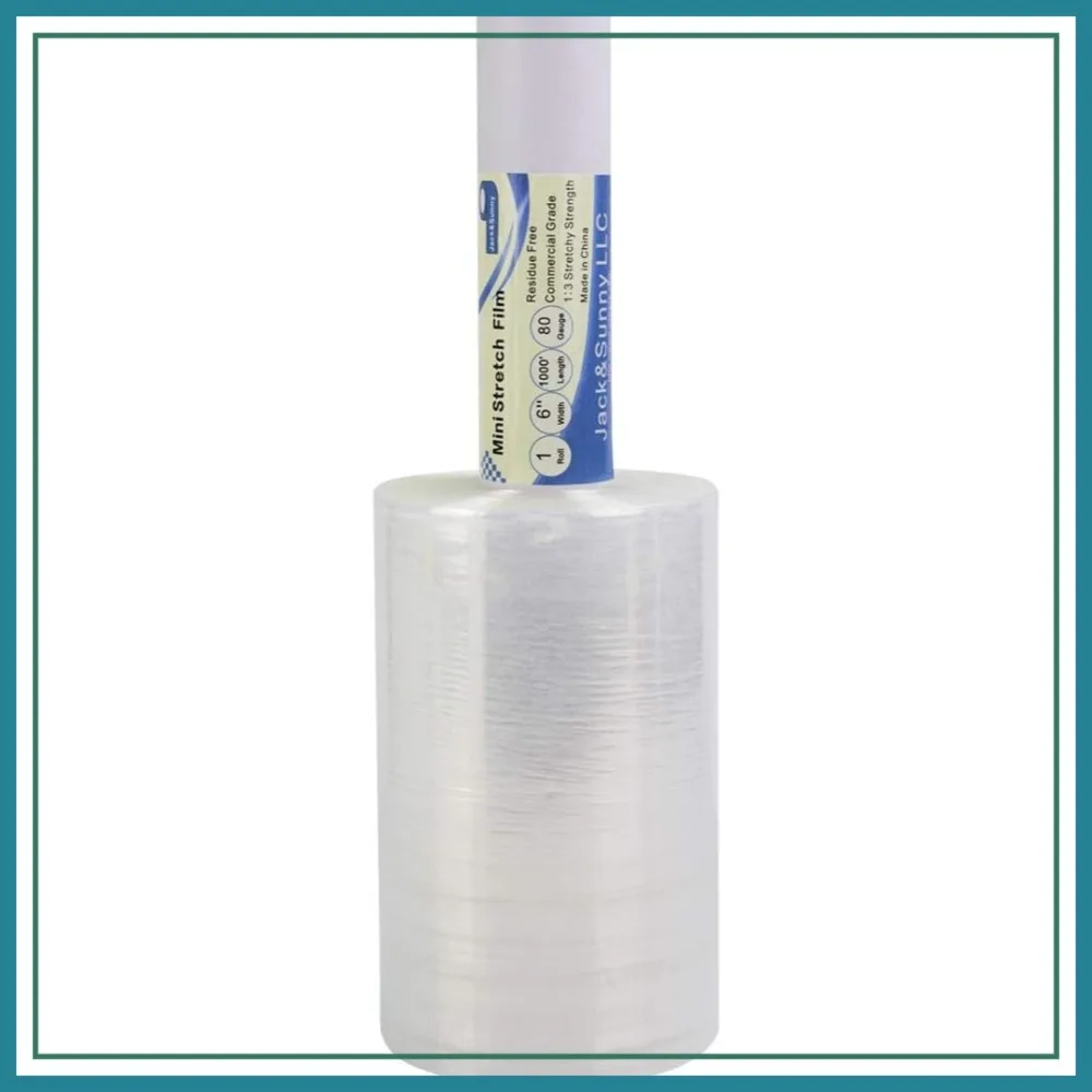 6" x 1000' Clear Stretch Wrap Roll for Moving & Shipping, Heavy Duty Industrial Strength with Handle
6" x 1000' Clear Stretch Wrap Roll for Moving & Shipping, Heavy Duty Industrial Strength with Handle