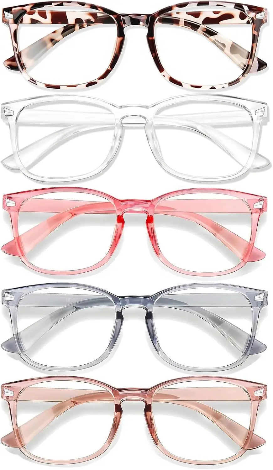 5-Pack Blue Light Blocking Glasses for Women Men, Anti Eyestrain UV Glare Protection Computer Gaming TV Phone Square Frame
5-Pack Blue Light Blocking Glasses for Women Men, Anti Eyestrain UV Glare Protection Computer Gaming TV Phone Square Frame