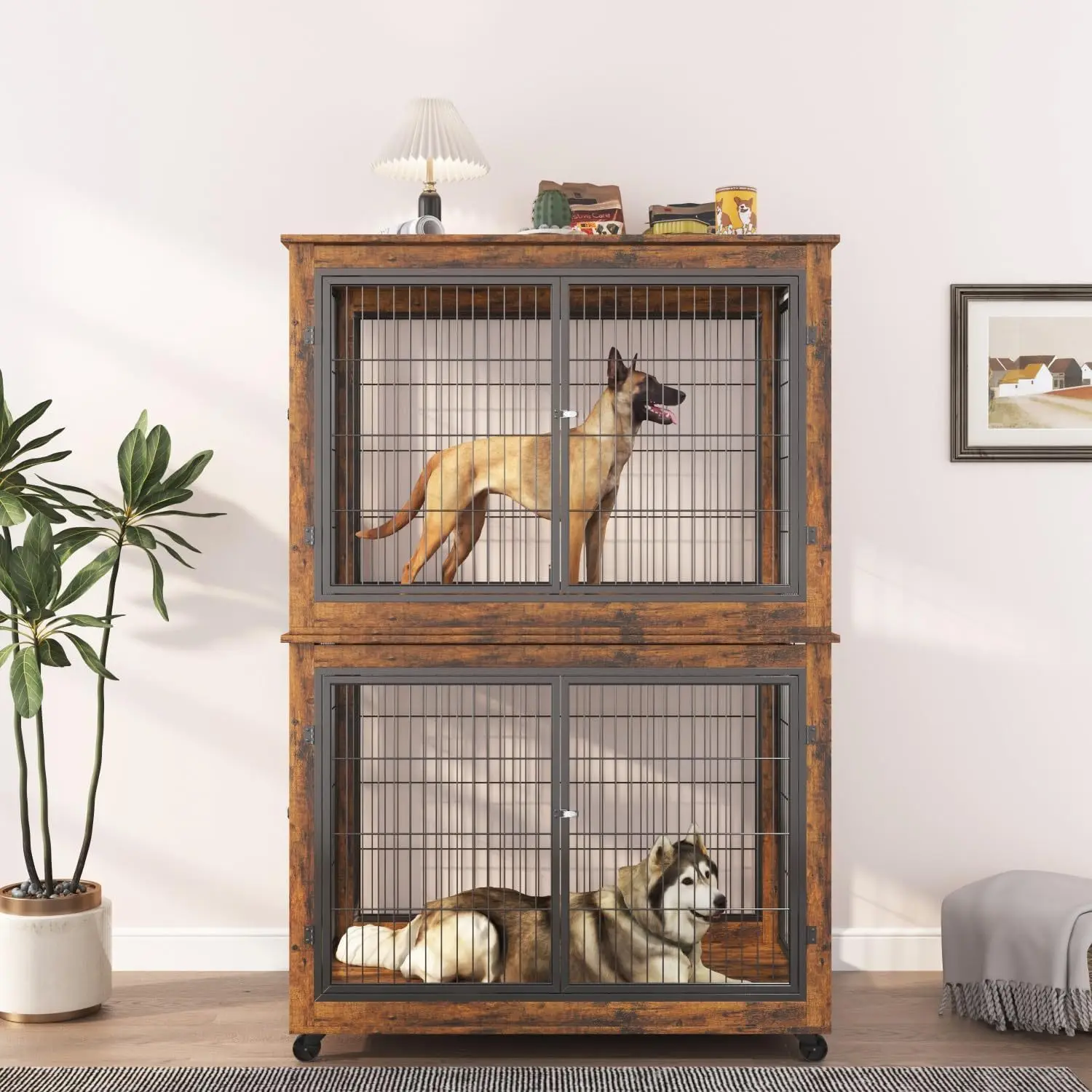 Stacking Dog Crate Indoor Small and Medium Double Layer Mother and Child Thickened Iron Cage Dog Kennel
Stacking Dog Crate Indoor Small and Medium Double Layer Mother and Child Thickened Iron Cage Dog Kennel