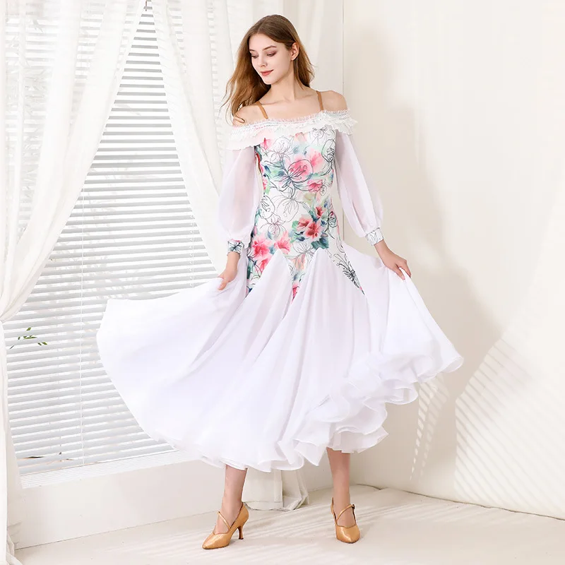 2025 Woman Modern Flower Print Dance Dress National Standard Dance Costume Ballroom Dance Waltz Clothing
2025 Woman Modern Flower Print Dance Dress National Standard Dance Costume Ballroom Dance Waltz Clothing