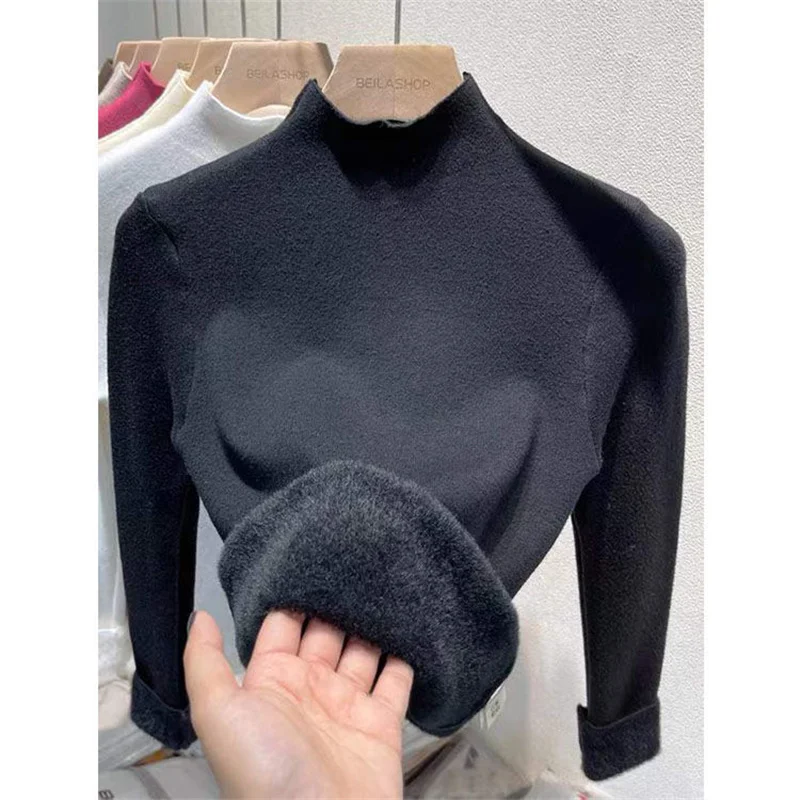 Korean Turtleneck Slim Thicken Knitted Pullovers Woman 2022 Winter Plus Velvet Sweater Casual Fleece Lined Warm Long Sleeve Tops
Korean Turtleneck Slim Thicken Knitted Pullovers Woman 2022 Winter Plus Velvet Sweater Casual Fleece Lined Warm Long Sleeve Tops