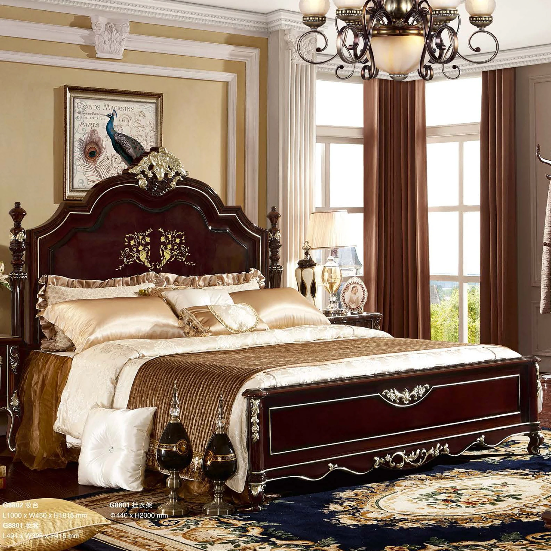 For European Queen king Size Bedroom Bed Furniture French Classic Carved Solid Wooden Headboard Frame Upholstered Double Bed
For European Queen king Size Bedroom Bed Furniture French Classic Carved Solid Wooden Headboard Frame Upholstered Double Bed