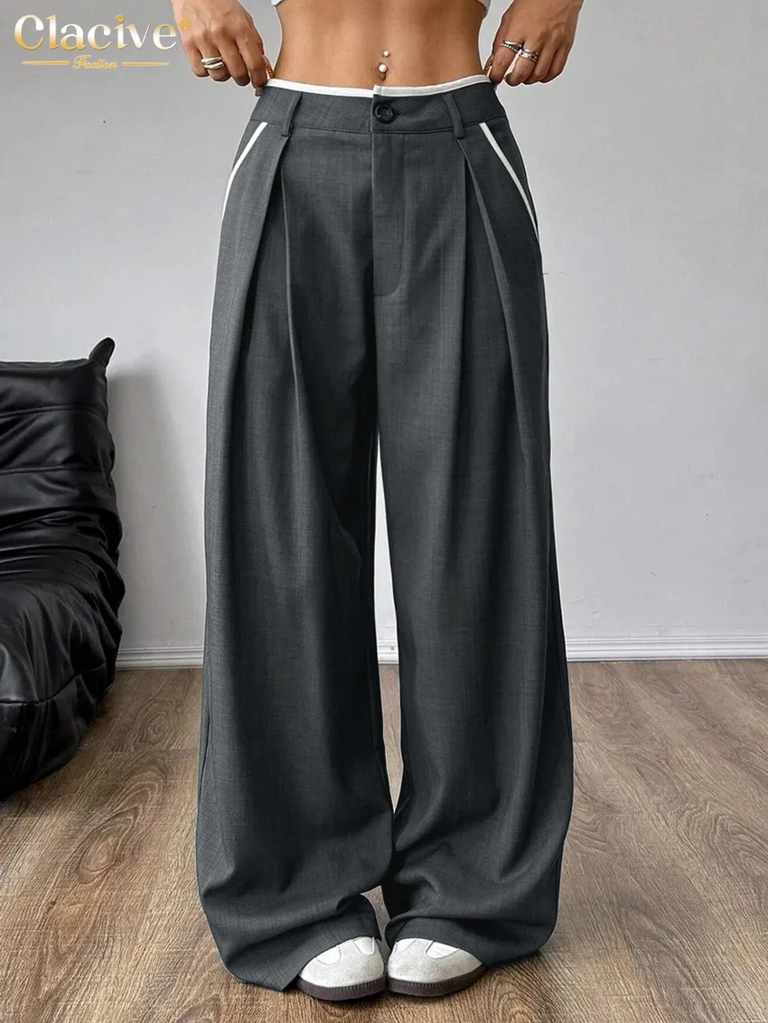 Clacive Fashion Loose Gray Office Women's Pants 2025 Casual Mid Waist Wide Leg Trousers Elegant Classic Full Length Pants Female
Clacive Fashion Loose Gray Office Women's Pants 2025 Casual Mid Waist Wide Leg Trousers Elegant Classic Full Length Pants Female