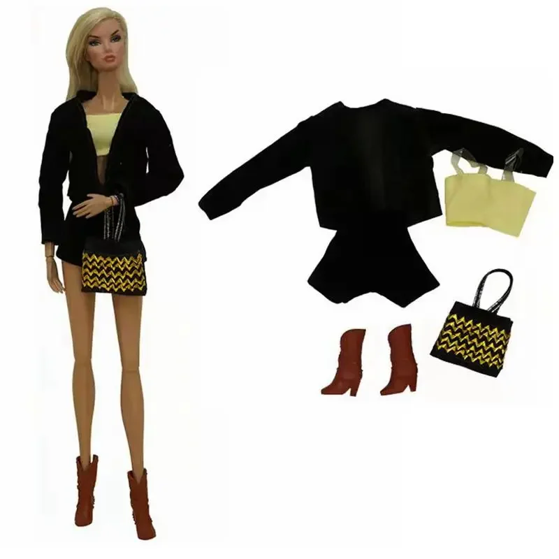 Black 11.5" Doll Outfits For Barbie Clothes Set Coat Jacket Crop Tops Shorts Bag Boots Shoes 1/6 BJD Dolls Accessories Girl Toys
Black 11.5" Doll Outfits For Barbie Clothes Set Coat Jacket Crop Tops Shorts Bag Boots Shoes 1/6 BJD Dolls Accessories Girl Toys