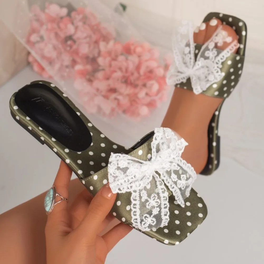 Women Polka Dot Bow Flat slippers 2026 fashion print Square toe solid female shoes Summer Casual comfort lightweight sandals
Women Polka Dot Bow Flat slippers 2026 fashion print Square toe solid female shoes Summer Casual comfort lightweight sandals