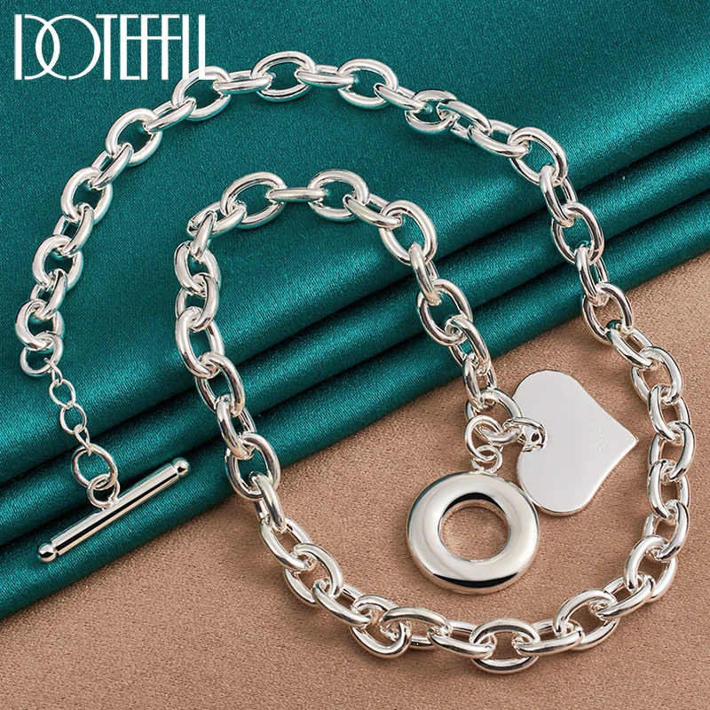 DOTEFFIL 925 Sterling Silver 18 Inch Chain Heart Pendant Necklace For Woman Man Wedding Engagement Fashion Jewelry
DOTEFFIL 925 Sterling Silver 18 Inch Chain Heart Pendant Necklace For Woman Man Wedding Engagement Fashion Jewelry