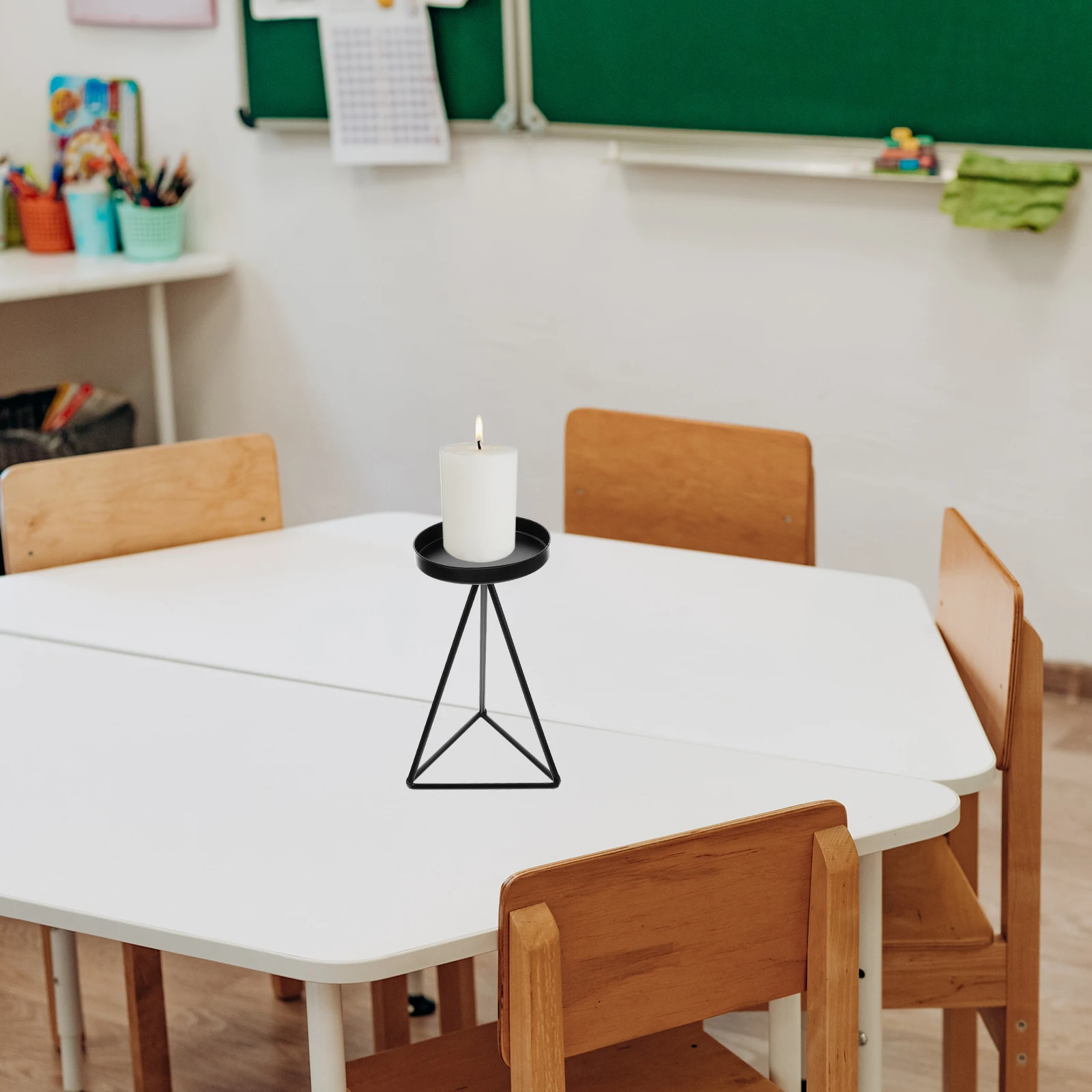 Stick Holder Wrought Iron Cup Tray Candlesticks Decorative Pedestal Black
Stick Holder Wrought Iron Cup Tray Candlesticks Decorative Pedestal Black