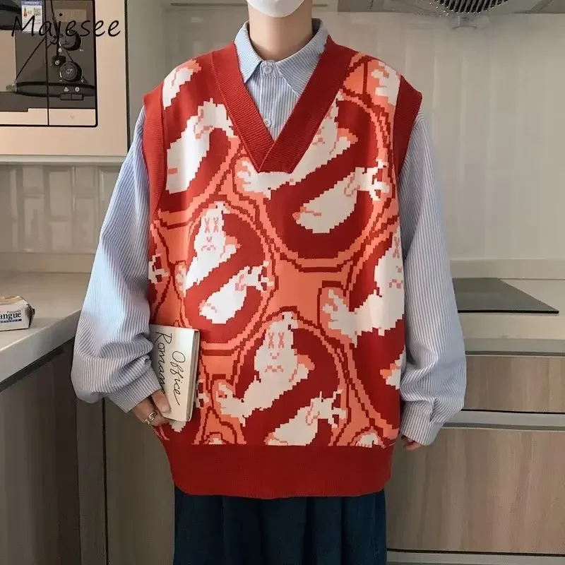 Sweater Vest Men Japanese Retro Knitting Spring Loose High Street Rabbit Print Graffiti Clothing Harajuku V-neck Chic Streetwear
Sweater Vest Men Japanese Retro Knitting Spring Loose High Street Rabbit Print Graffiti Clothing Harajuku V-neck Chic Streetwear