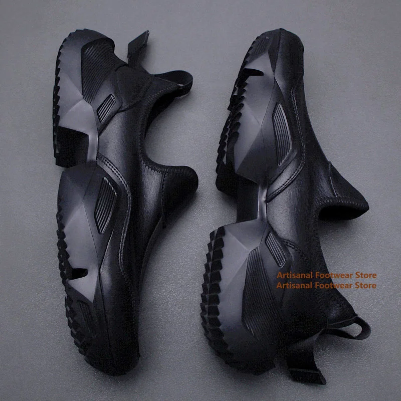 Black Leather Slip-On Shoes Elastic Fabric Chunky Non-Slip Platform Lightweight Business Walking Sneakers Trendy Men's Shoes
Black Leather Slip-On Shoes Elastic Fabric Chunky Non-Slip Platform Lightweight Business Walking Sneakers Trendy Men's Shoes
