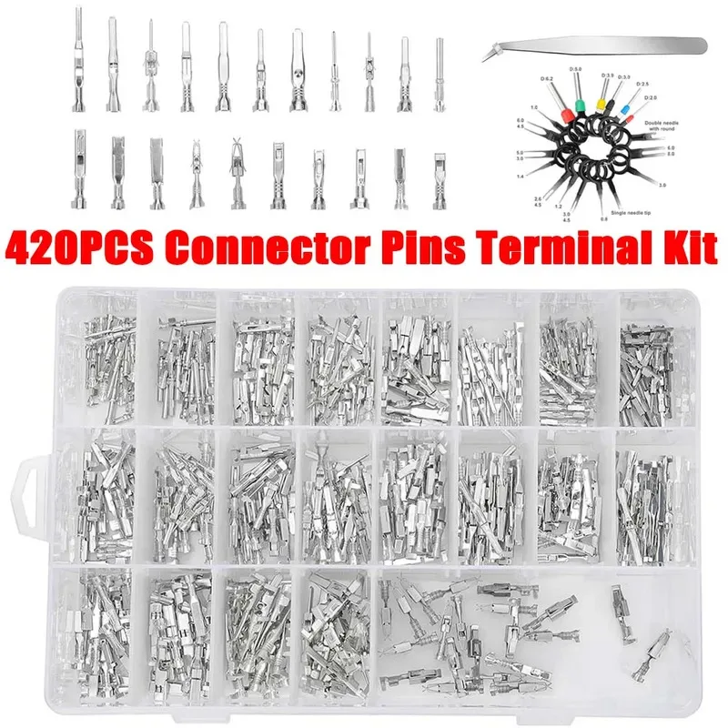 Get 420PCS of Car Electrical Connector Pins - 1-3.5mm Sizes, Male & Female Crimp Pins, Removal Tool Included
Get 420PCS of Car Electrical Connector Pins - 1-3.5mm Sizes, Male & Female Crimp Pins, Removal Tool Included