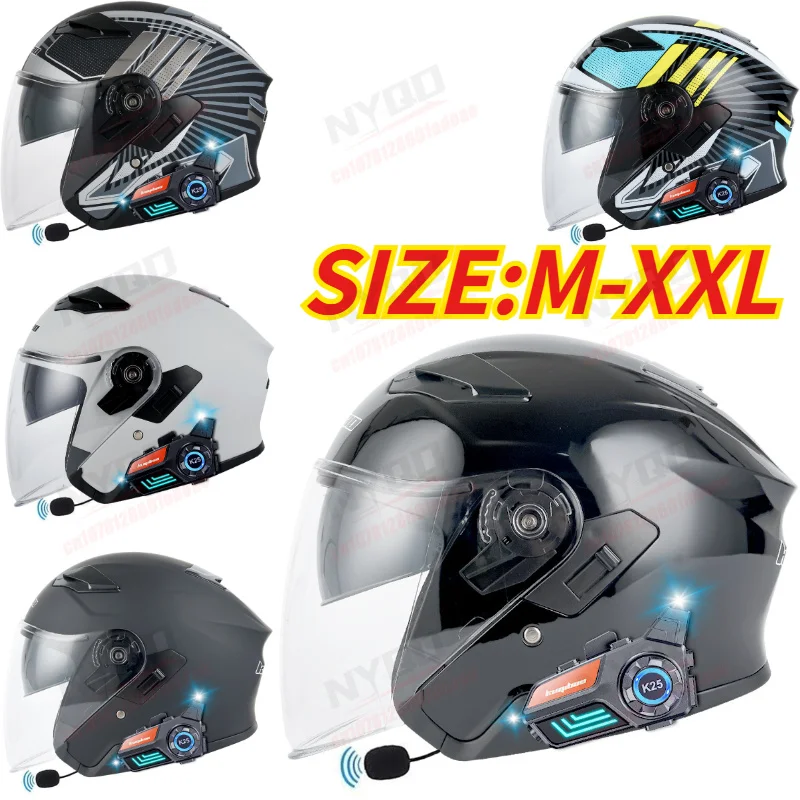 Kuqibao Motorcycle Helmet, Half Face Dual Lens Bluetooth Helmet for Men Women E-bike, 3C Certified All Season
Kuqibao Motorcycle Helmet, Half Face Dual Lens Bluetooth Helmet for Men Women E-bike, 3C Certified All Season