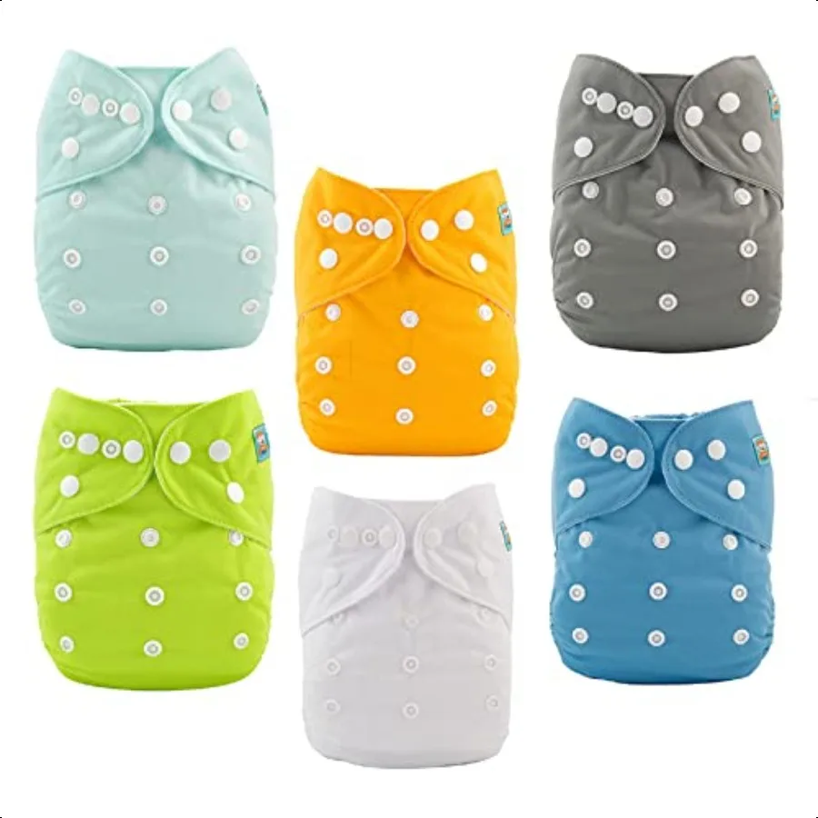 AABABY Baby Cloth Diaper 6 Pack with 12 Inserts One Size Cloth Diaper Covers Adjustable Washable Reusable for Baby Girls and Bo
AABABY Baby Cloth Diaper 6 Pack with 12 Inserts One Size Cloth Diaper Covers Adjustable Washable Reusable for Baby Girls and Bo