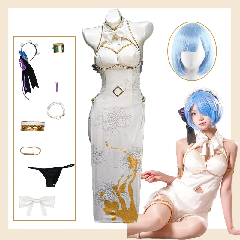 Re:Zero Rem Cosplay Costume Full Set - Elegant Qipao Dress with Wig Halloween Graduation Summer Anime Outfit
Re:Zero Rem Cosplay Costume Full Set - Elegant Qipao Dress with Wig Halloween Graduation Summer Anime Outfit
