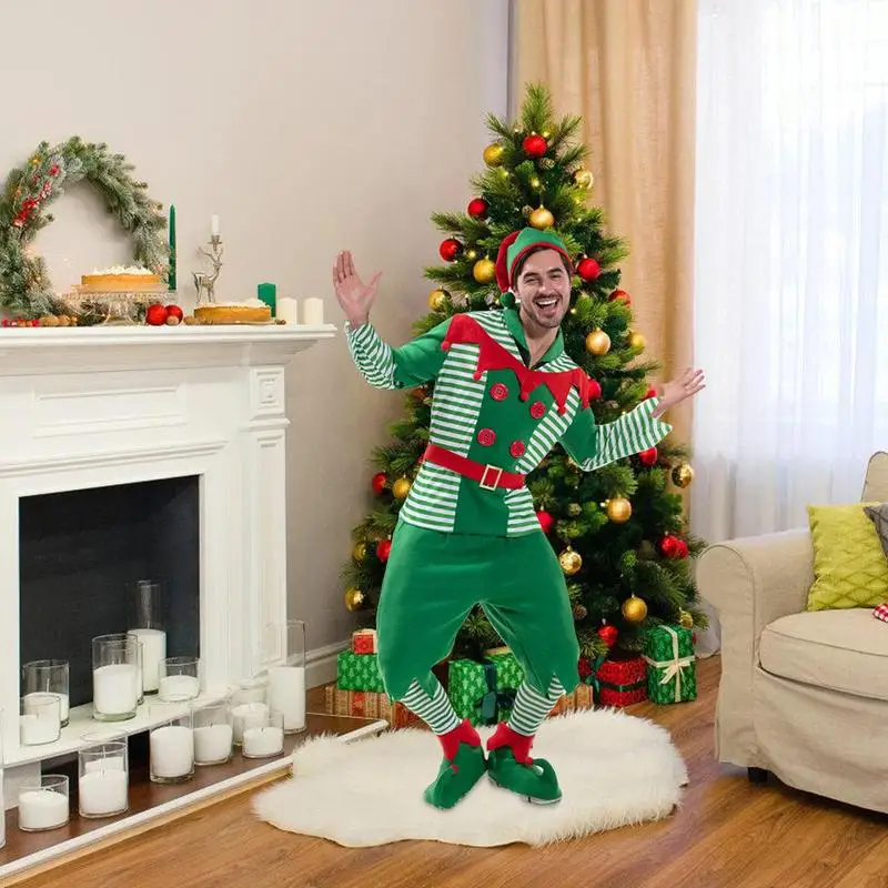 Christmas Costume Set Striped Christmas Suit Mens Cosplay Costume Breathable Parties Outfit Holiday Cosplay Outfit For Adults
Christmas Costume Set Striped Christmas Suit Mens Cosplay Costume Breathable Parties Outfit Holiday Cosplay Outfit For Adults