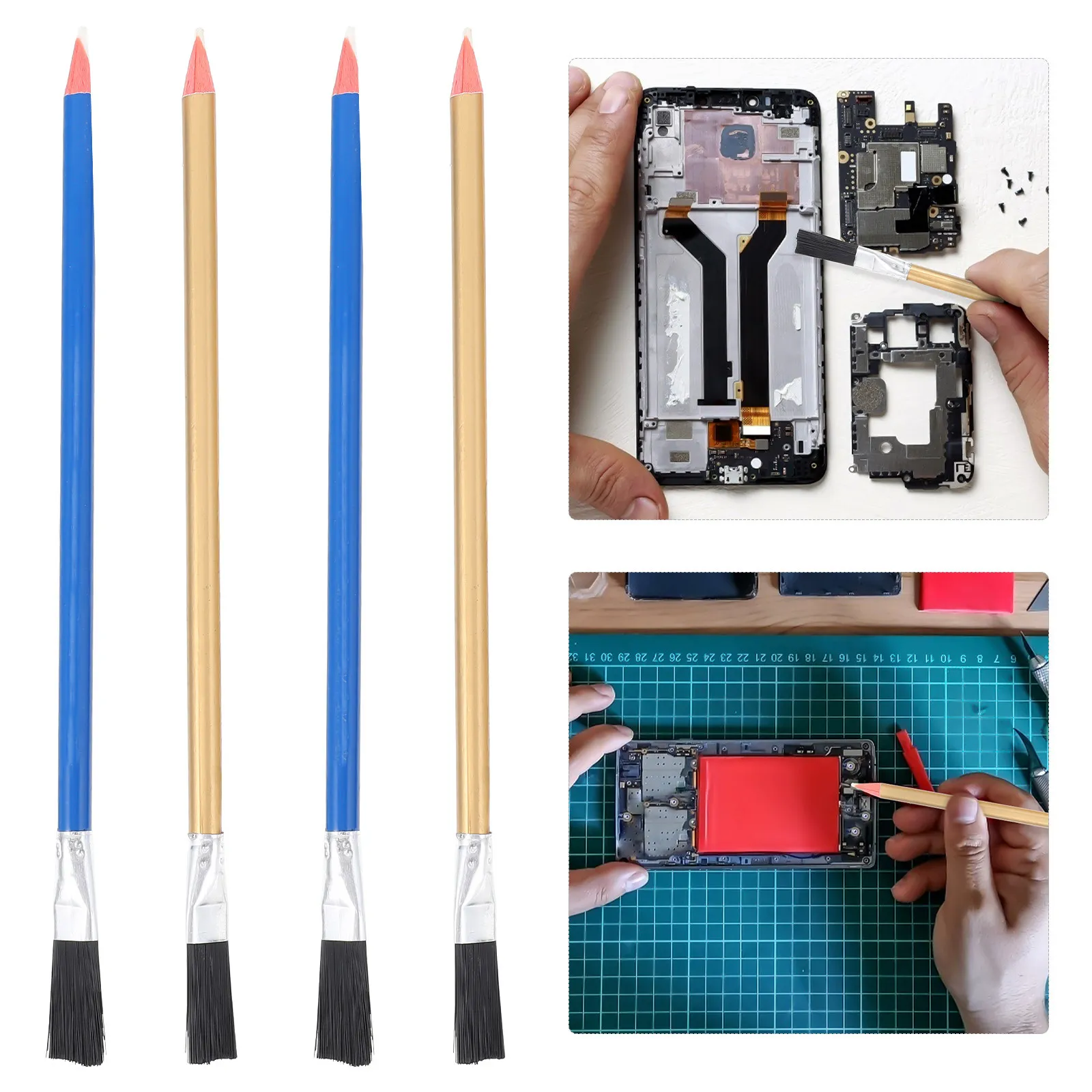 4Pcs Quick Derusting Cleaning Pen Brush Dual Tip for Pcb Repair Pre-Cleaning Rust Stains Precision Instruments Easy Carry
4Pcs Quick Derusting Cleaning Pen Brush Dual Tip for Pcb Repair Pre-Cleaning Rust Stains Precision Instruments Easy Carry