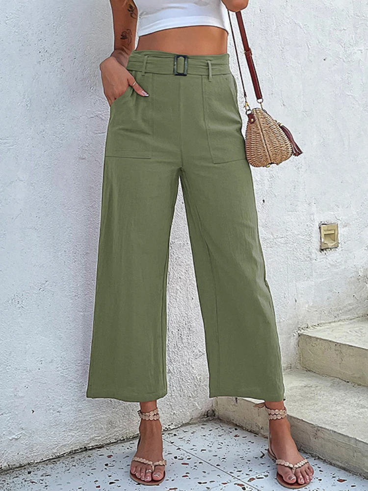 Casual Women Cotton Pants Solid Color Work Office Trousers Female Ankle-Length Pant Woman Streetwear High Waist Pantalon Femme
Casual Women Cotton Pants Solid Color Work Office Trousers Female Ankle-Length Pant Woman Streetwear High Waist Pantalon Femme