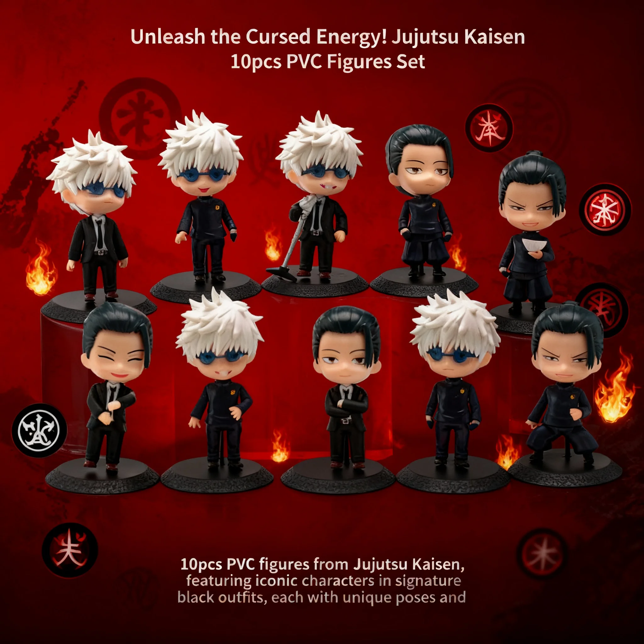 10 фигурок аниме Jujutsu Kaisen в Q-версии: Годжо Сатору, Гето Сугуру. Коллекционная модель-игрушка, подарок для фанатов.
10 фигурок аниме Jujutsu Kaisen в Q-версии: Годжо Сатору, Гето Сугуру. Коллекционная модель-игрушка, подарок для фанатов.