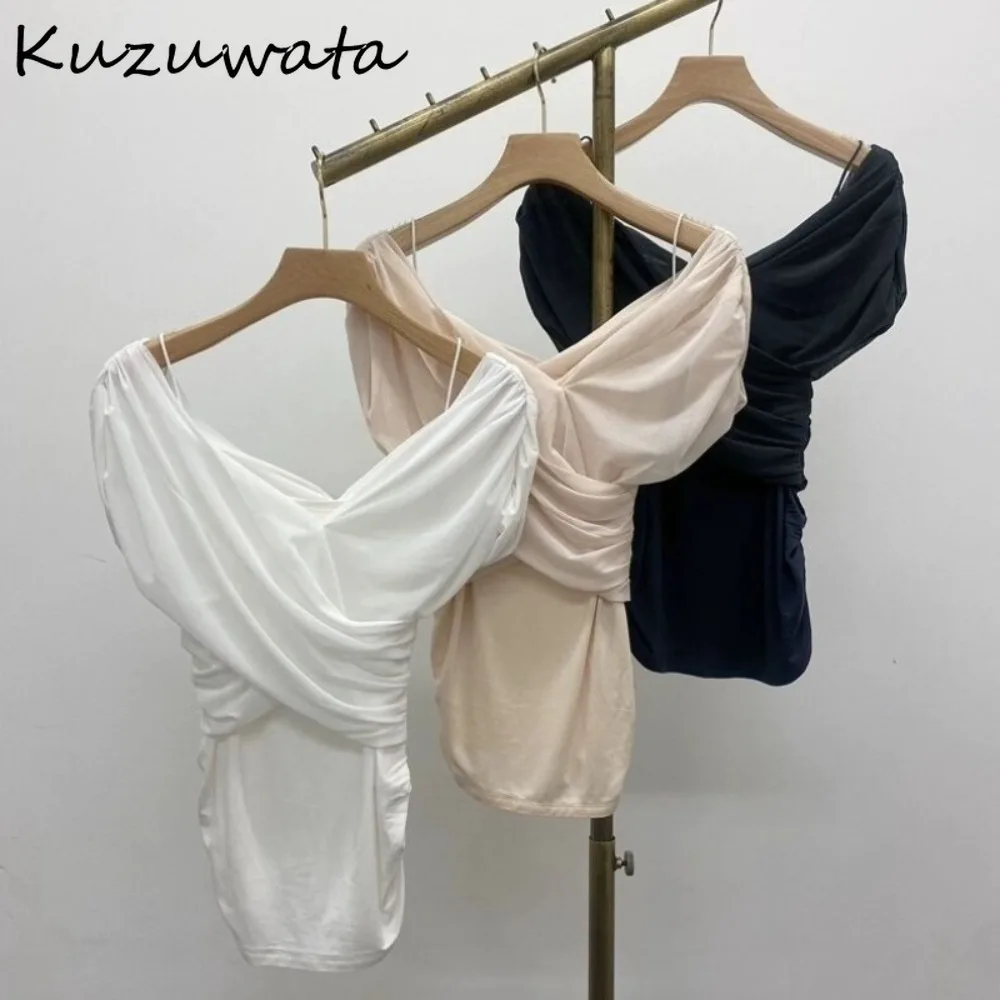 Kuzuwata Solid Casual Slash Neck Sweet Pure Desire Shirts Slim Cross Off Shoulder Short Top Japan All-match Chiffon Fresh Mujer
Kuzuwata Solid Casual Slash Neck Sweet Pure Desire Shirts Slim Cross Off Shoulder Short Top Japan All-match Chiffon Fresh Mujer