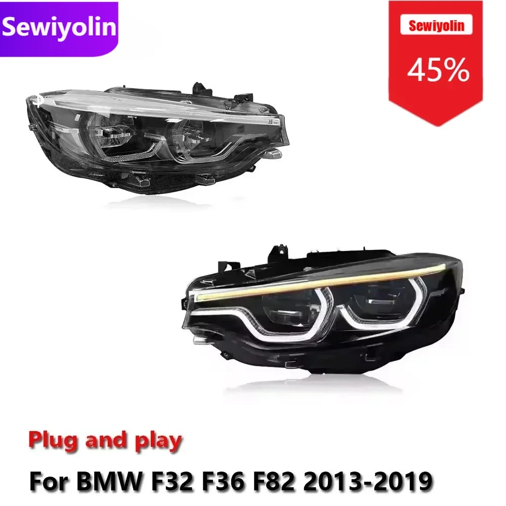 Автомобильные светодиодные фары DRL в сборе для BMW 3 серии F32 F36 F82 2013-2019, автоматические противотуманные фары DRL, стоп-сигналы поворота, вилка и 
Автомобильные светодиодные фары DRL в сборе для BMW 3 серии F32 F36 F82 2013-2019, автоматические противотуманные фары DRL, стоп-сигналы поворота, вилка и