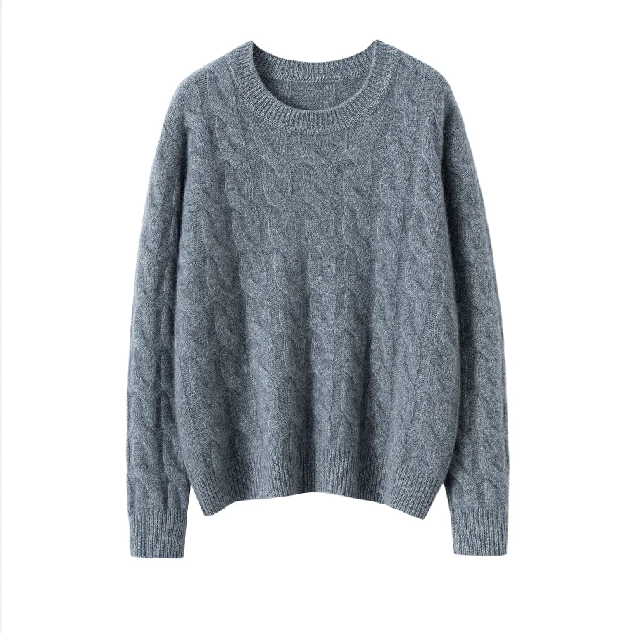 O-Neck Chic Twist Flower 100% Cashmere Knitted Pullovers Sweater Casual Loose Soft Warm Women's Exquisite Simple Winter Tops
O-Neck Chic Twist Flower 100% Cashmere Knitted Pullovers Sweater Casual Loose Soft Warm Women's Exquisite Simple Winter Tops