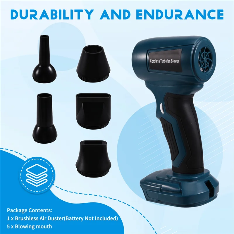 AB41-Brushless Air Duster 13000RPM Electric Air Blower Dust Gun Jet Fan Computer Keyboard Cleaning For 20V Battery
AB41-Brushless Air Duster 13000RPM Electric Air Blower Dust Gun Jet Fan Computer Keyboard Cleaning For 20V Battery