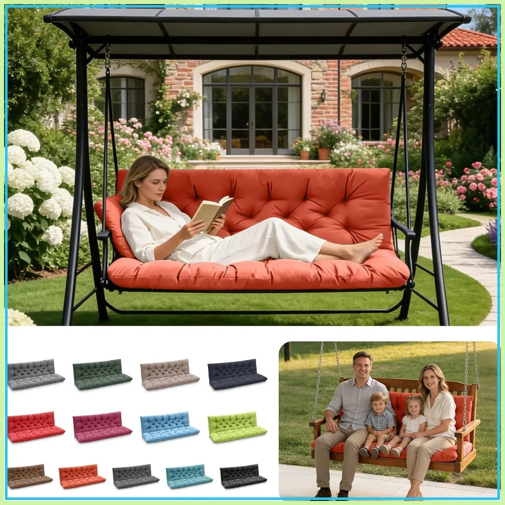Outdoor Swing Cushions 3 Seat Bench Pad with Backrest, Orange 60x40in for Patio Garden
Outdoor Swing Cushions 3 Seat Bench Pad with Backrest, Orange 60x40in for Patio Garden